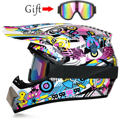 Children's Motorcycle Helmet - Off-Road Motocross Bike Helmet for Downhill & Cycling