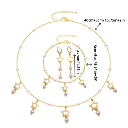 Unique Beaded Jewelry Set with Tassel Pearl Necklace – Retro Chain Choker for Women