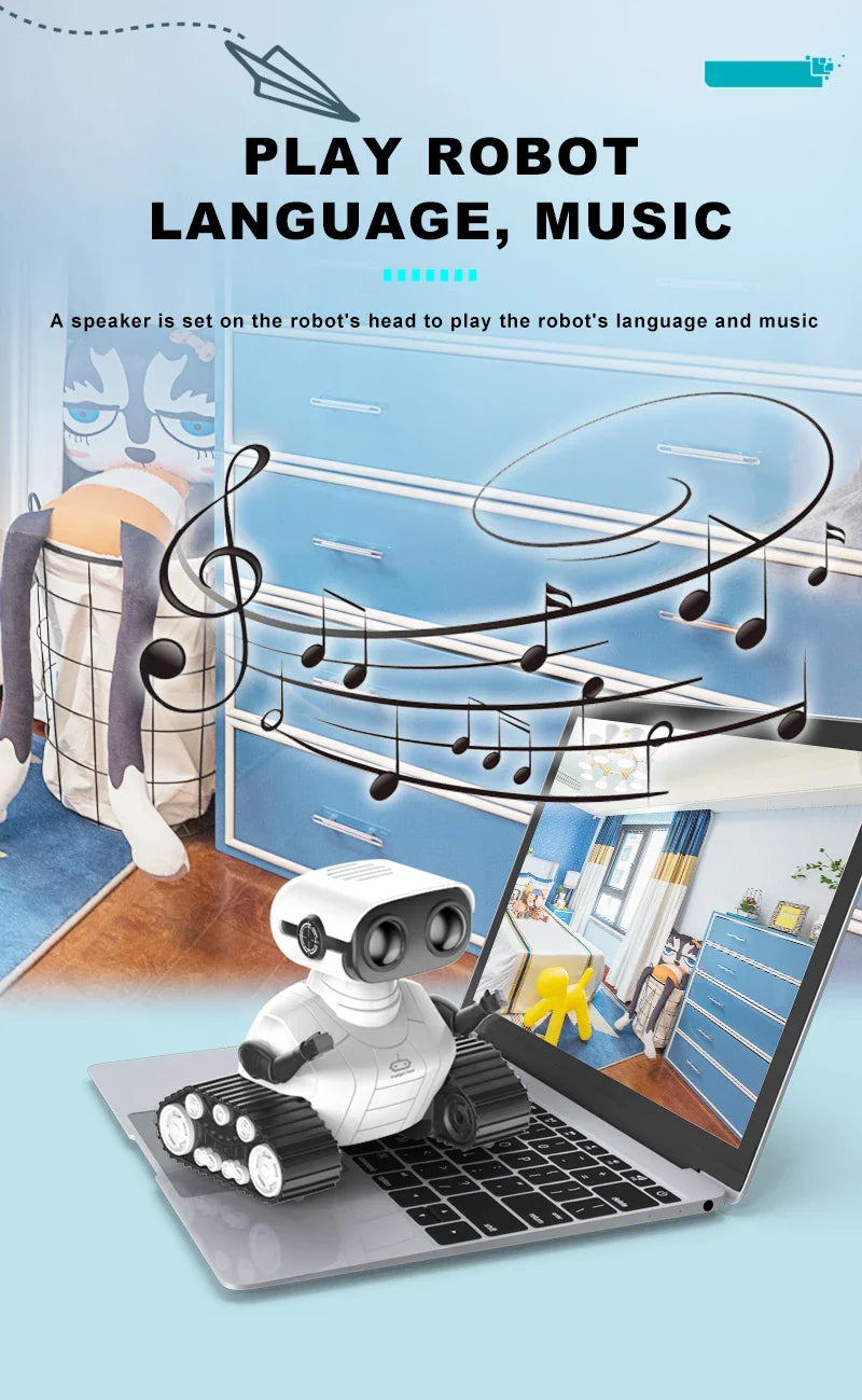 Ebo Rechargeable RC Robot Toy – Remote Control Robot with Music & LED Eyes, Fun Gift for Boys & Girls