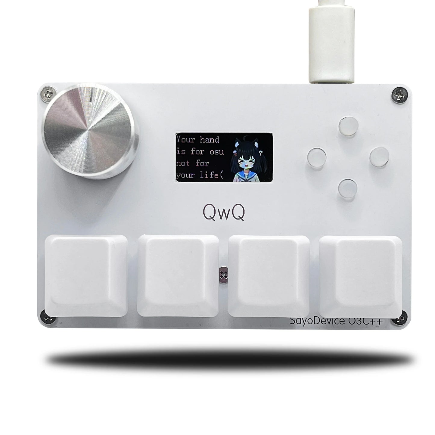 SayoDevice O3C++ OSU Keyboard | 4+4 Keys with OUTEMU Magnetic Pink Switches, Rapid Trigger, Knob & Screen, Copy Shortcut
