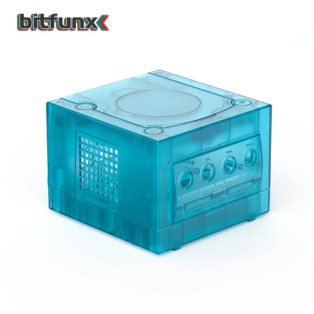 Bitfunx Ice Blue Transparent Replacement Shell for GameCube – Protective Case for NGC GC DOL-001/DOL-101 Console