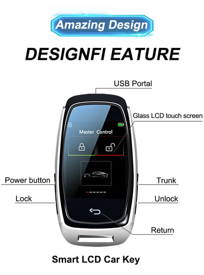 CF920 Universal Remote – Smart LCD Key, Keyless Entry and Auto Lock for Audi, BMW, Ford, Mazda, Toyota, KIA