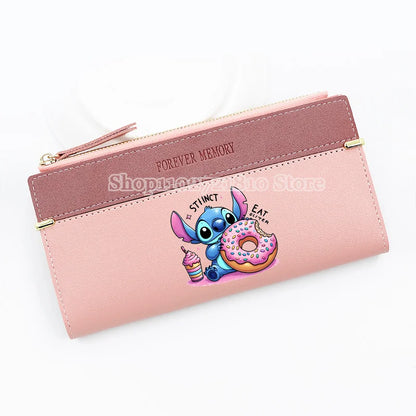 Disney Stitch Wallet for Women – Large Capacity Cartoon Coin Purse & Card Holder Clutch