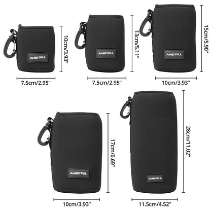 AMBITFUL Camera Lens Drawstring Bag — S/M/L/XL Pouches for Canon, Sony, Nikon DSLR Lenses