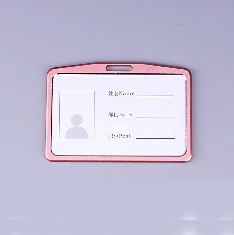Office Metal ID Badge Holder – Aluminium Alloy Employee Name Cover, Business Case & Credit Card Wallet