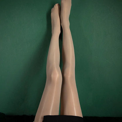 Elegant and Sensual Women's Horse Oil High Elastic Stockings: Satin Shiny Ultra-Thin Long Socks Pantyhose - Perfect for a Sexy and Stylish Look