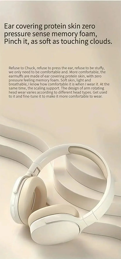 New Wireless Bluetooth Over-Ear Headphones – HiFi Stereo Headset with Mic, TF/AUX Music Player & Sports Earphones