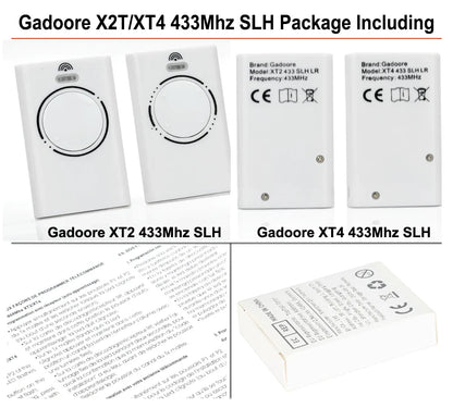 Gadoore XT2 XT4 433MHz SLH LR Garage Door & Gate Remote | Compatible with XT2/XT4 SLH & SLH LR