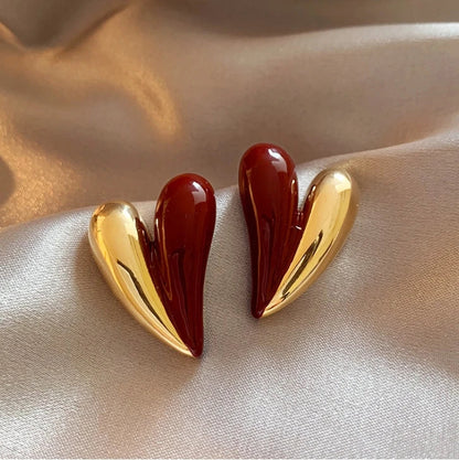 Retro Brown Resin U-Shaped Hoop Earrings — European & American Geometric Earrings for Women, Simple Fashion Jewelry Gift