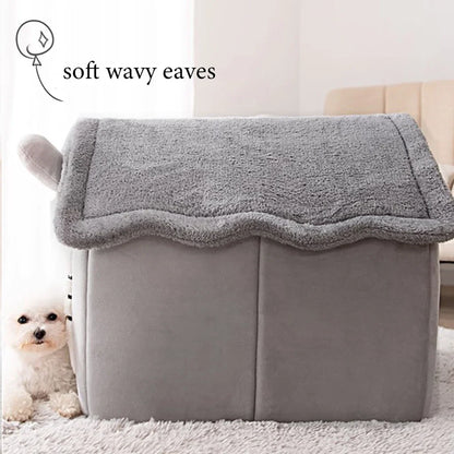 Foldable Pet Sleeping Bed - Removable & Washable Cat/Dog Bed - Cozy Kennel for Indoor Use, Perfect Cat Nest or Dog House