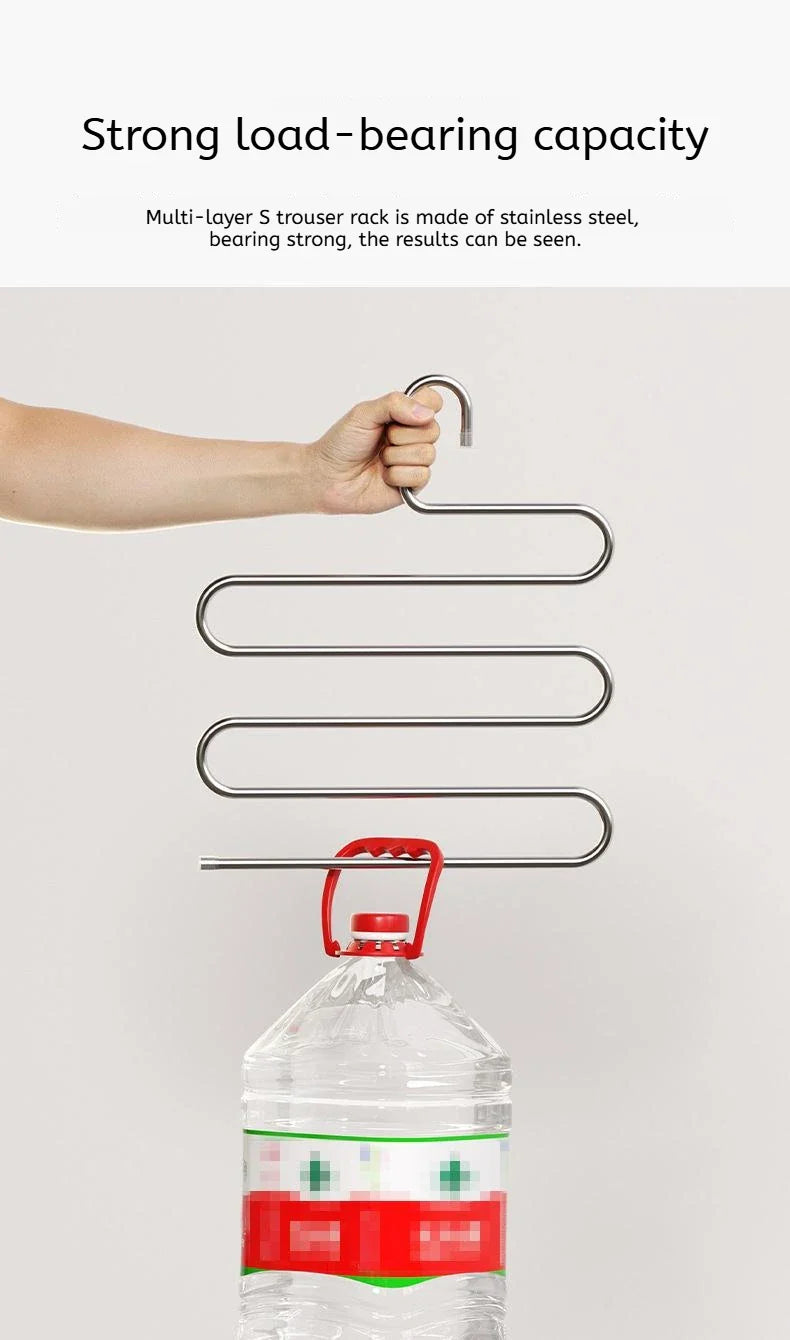 5-Layer Multi-Functional Clothes Hanger – Non-Slip Pant Storage Rack for Hanging & Organization