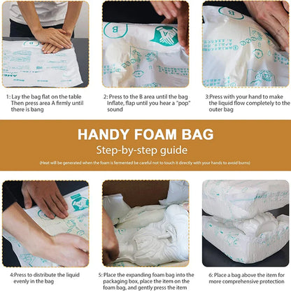 4pcs/8pcs Fragile Expanding Foam Protective Bags – Quick Foam Packing Wrap for Car Accessories & Glass Protection