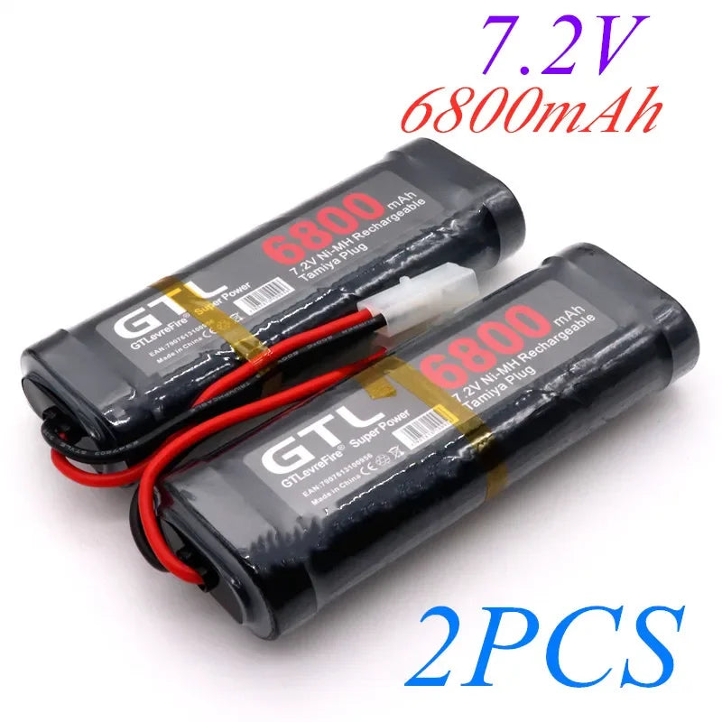 New 7.2V 6800mAh NiMH Battery Pack – Rechargeable Power for RC Cars, Trucks & Tanks