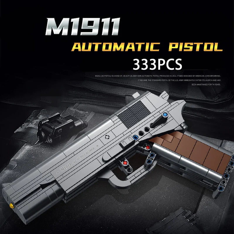 G18 Desert Eagle M1911 Pistol Gun Model – Military Series Building Blocks Toys for Kids and Boys