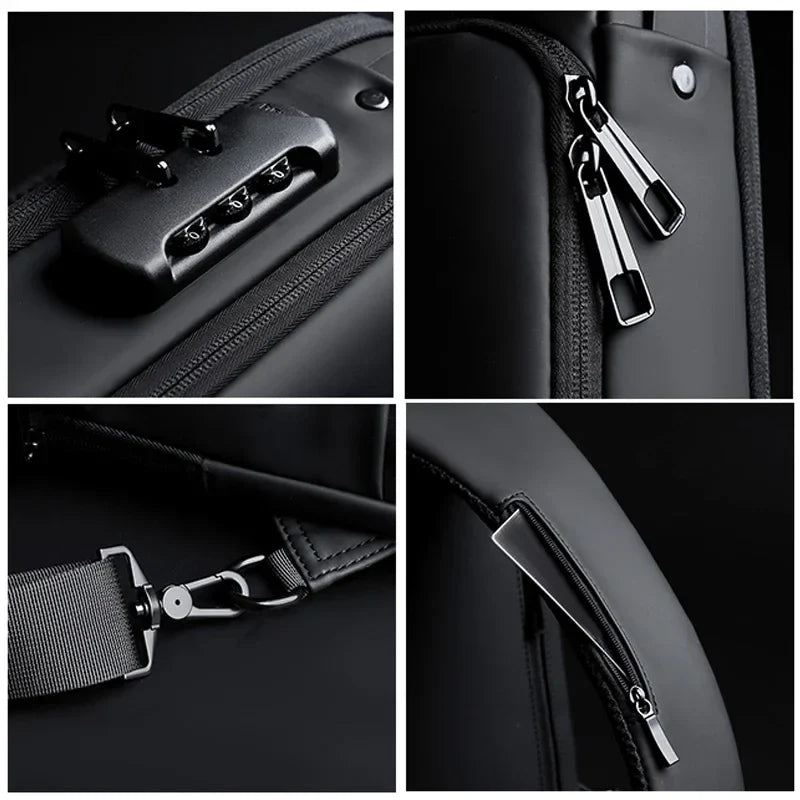 Designer Multifunction Anti-Theft USB Shoulder Bag – Travel Crossbody Messenger Sling Chest Bag for Men, Luxury Brand