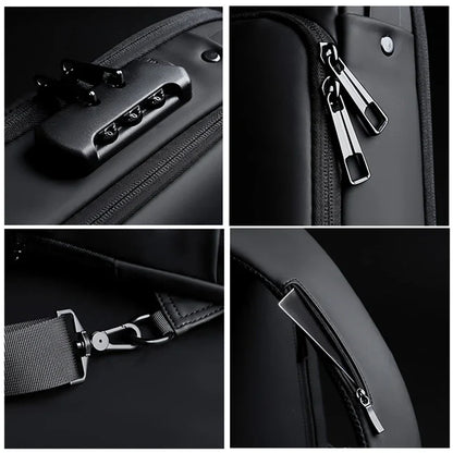 Designer Multifunction Anti-Theft USB Shoulder Bag – Travel Crossbody Messenger Sling Chest Bag for Men, Luxury Brand