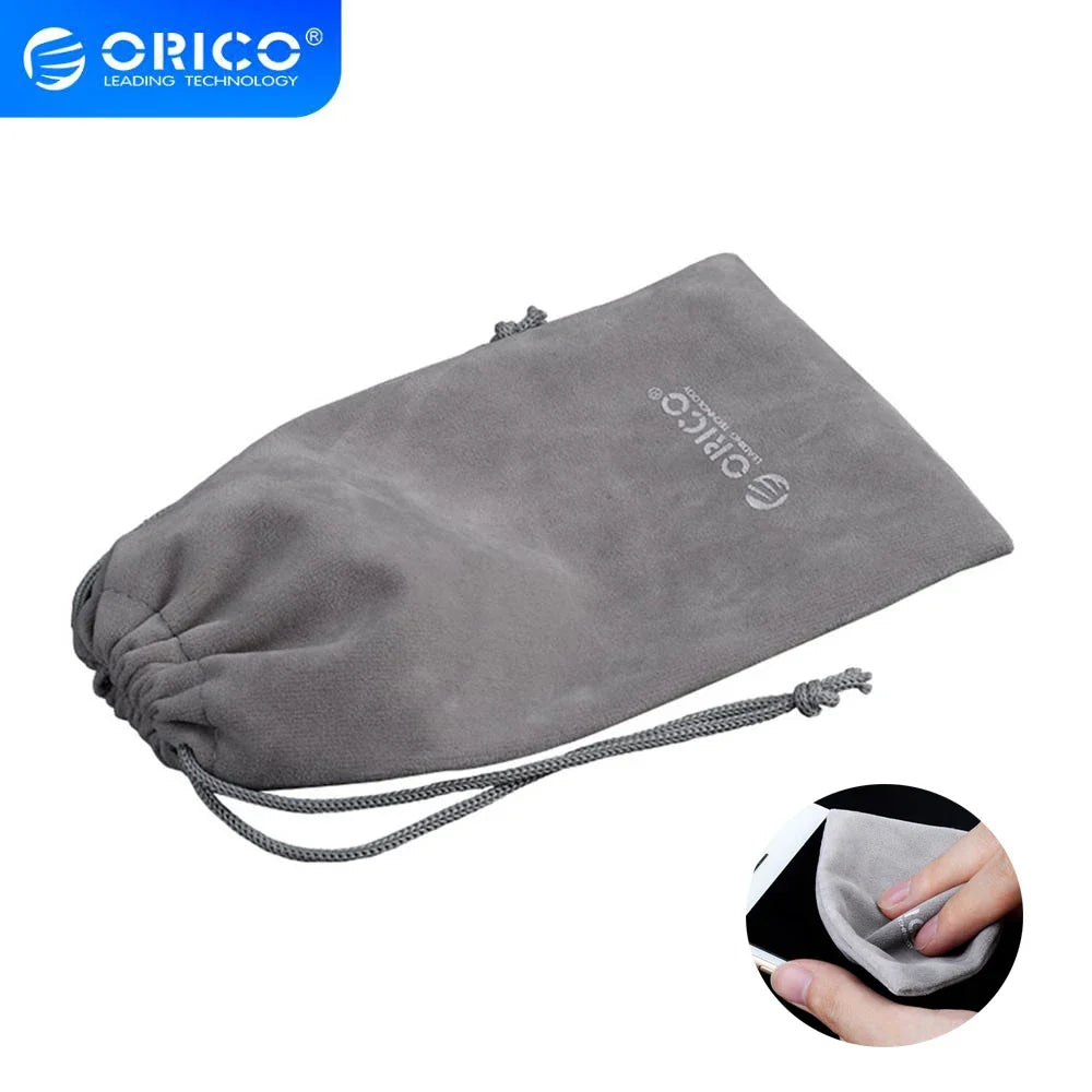 ORICO Soft Storage Bag for Power Bank, USB Charger, External Battery, Mobile Phone, HDD – Gray Travel Pouch Case