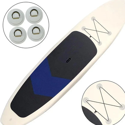 Surfboard Dinghy Boat PVC Patch – Stainless Steel D-Ring, Deck Rigging Rope Ring Buckle for Kayaking & Inflatable Boat Accessories