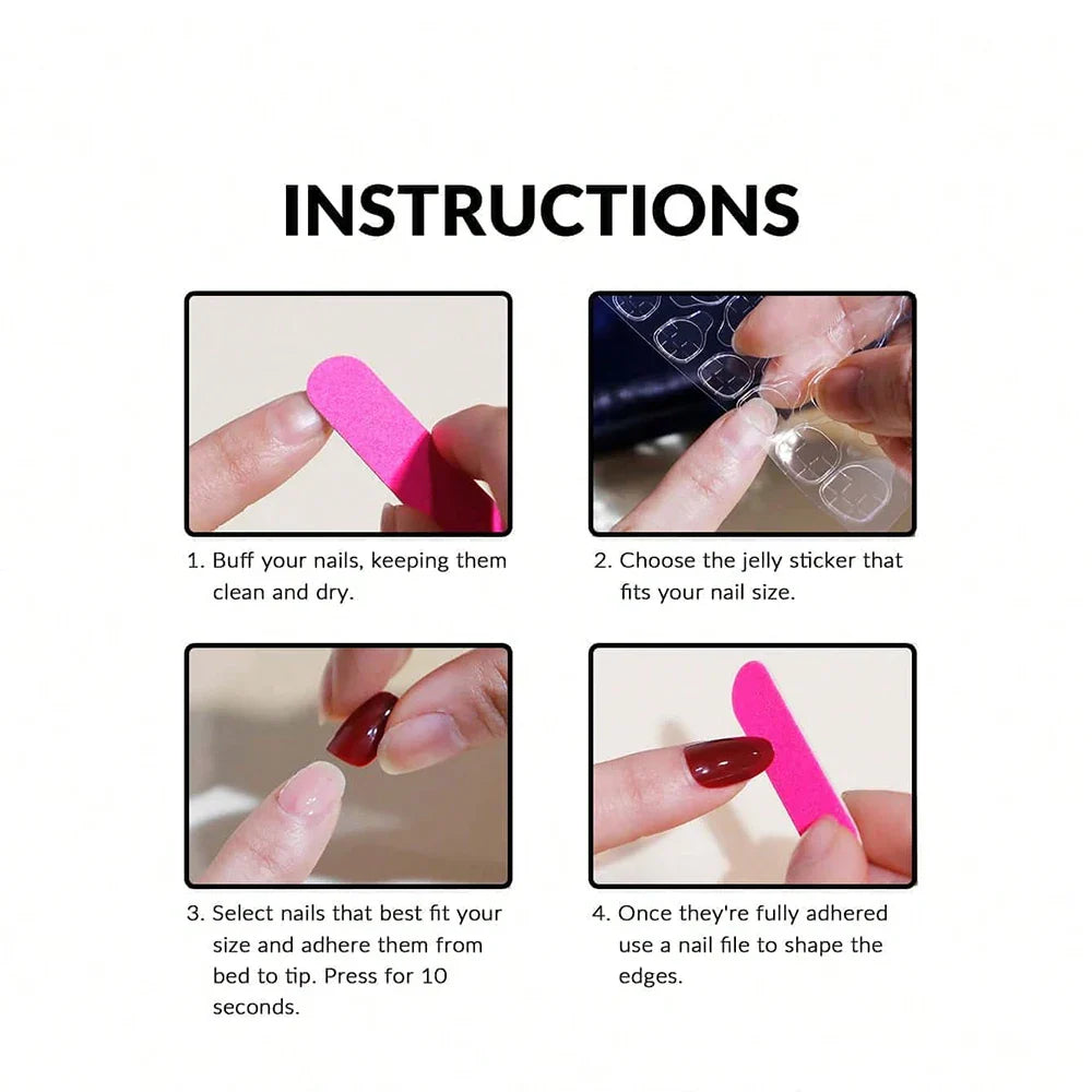 ARTAUG 24PCS Medium Stiletto Pink Press On Nails – Full Cover Fake Nails with Love Design, Handmade Nail Set