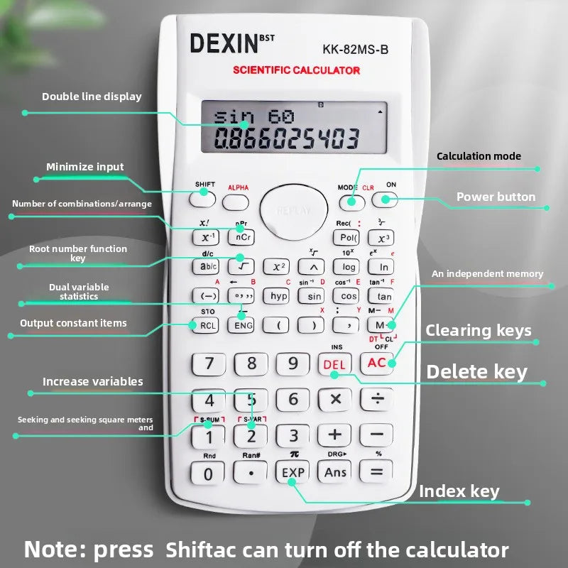 Student Scientific Calculator for Exams – Electronic Accounting & Math Functions, Primary School to CPA Use, Grade 4 Special Purpose Calculator
