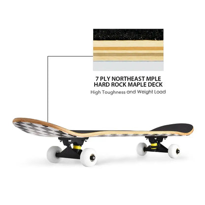 7 Layer Concave Skateboard – 31x8" Classic Trick Board for Adults, Kids & Teens
