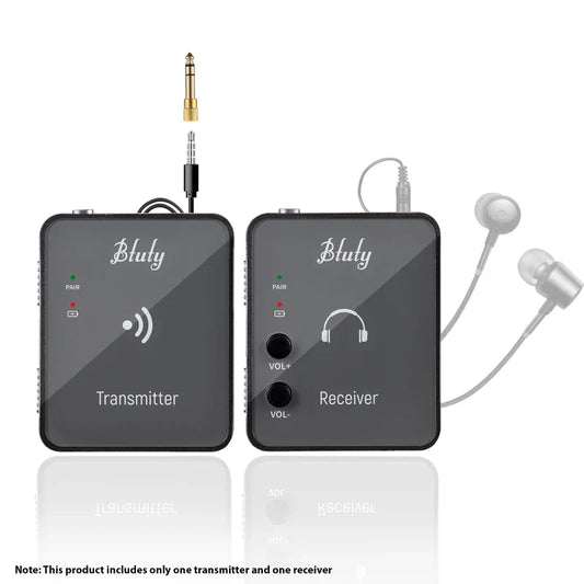 Btuty 2.4GHz Wireless Earphone Monitor System – Rechargeable Transmitter & Receiver with Lossless Digital Transmission