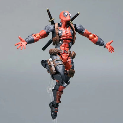 AMAZING YAMAGUCHI Deadpool & Wolverine 2.0 Action Figure – Grey Mutants Joint Movable KAIYODO Model Toy for Kids & Collectors