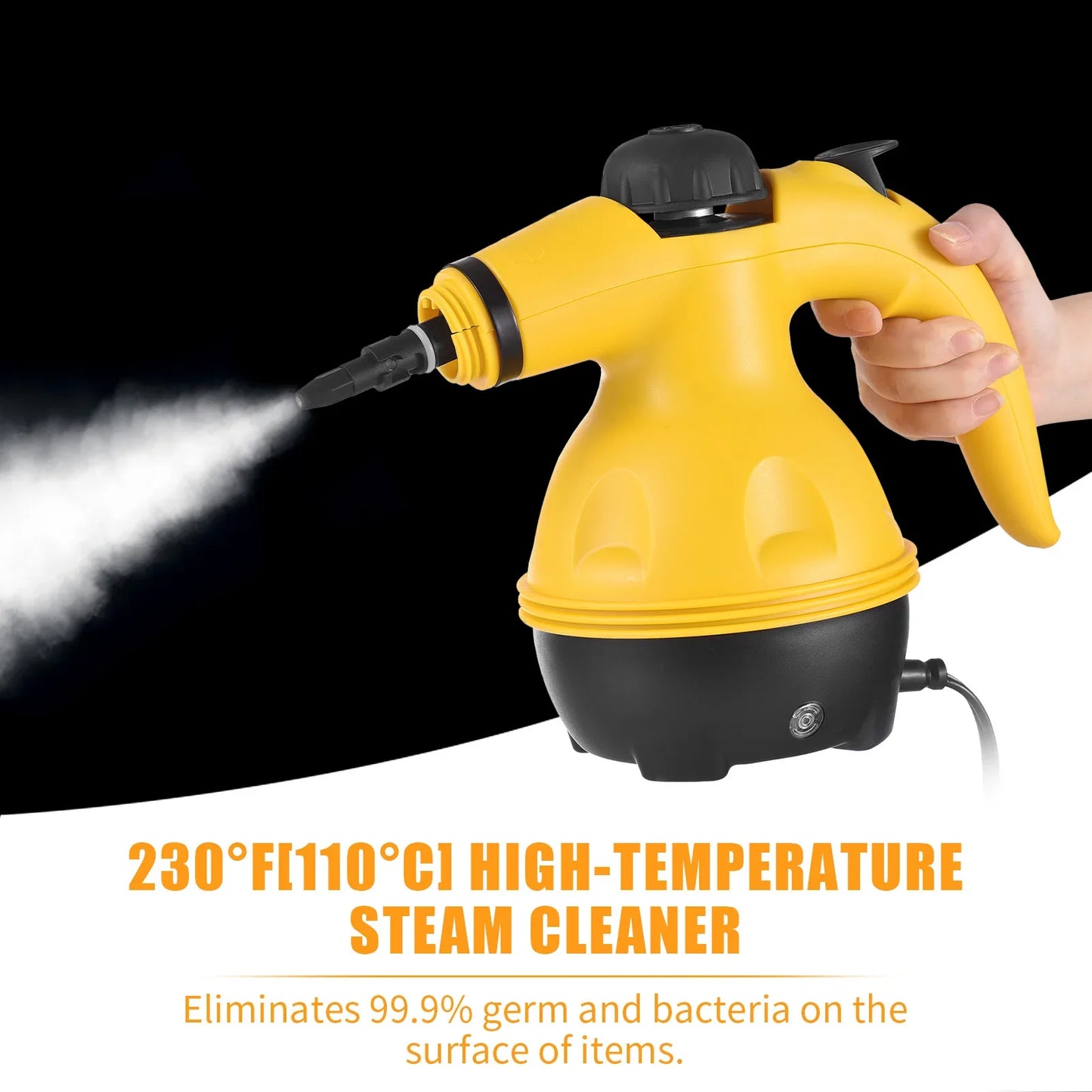 Pressurized Handheld SteamShot Steam Cleaner - Hard Surface Cleaner for Stain Removal, Curtains, Car Seats & Floors