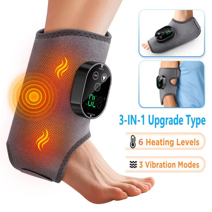 Electric Foot & Hand Massager with Heat and Vibration – Portable Ankle & Joint Relaxation Therapy Device