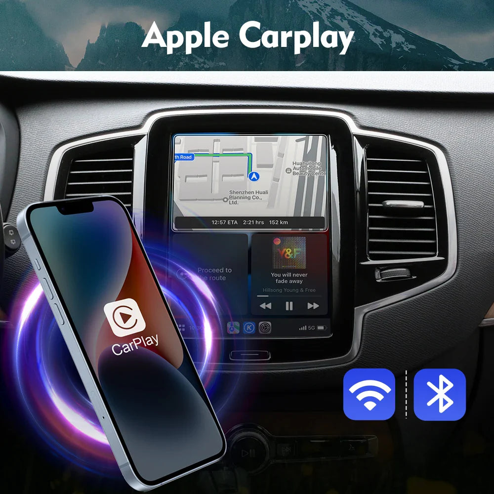 ISUDAR Wireless CarPlay Module for Volvo – AI Upgrade Adapter with Android Auto & Bluetooth (XC90/XC60/XC40/S90/S60/V90/V60)
