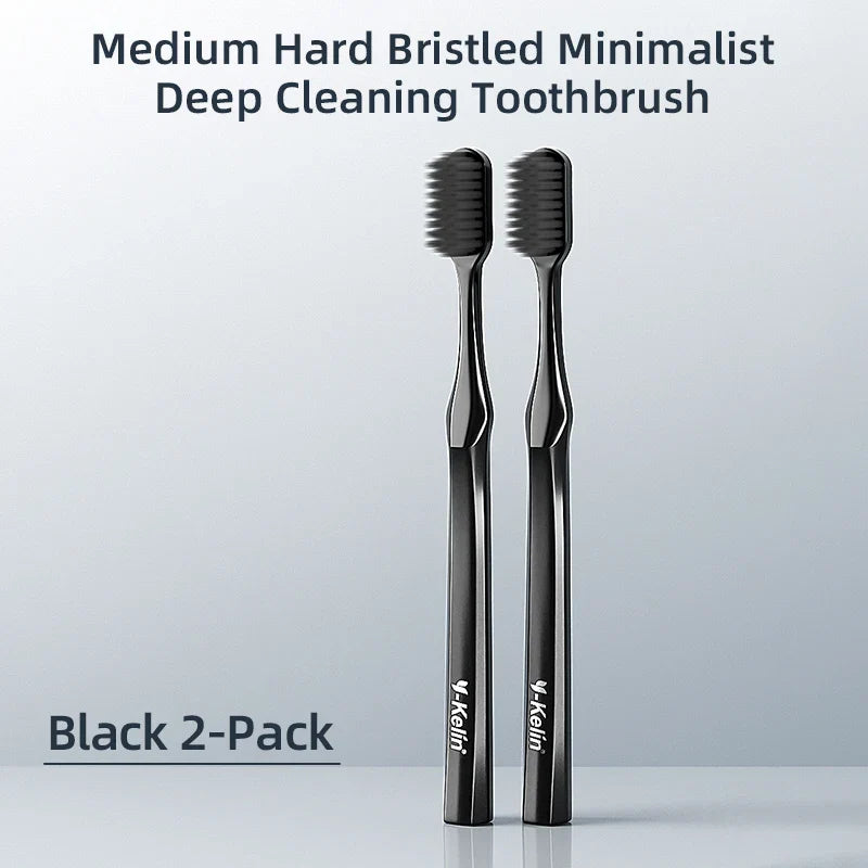 Y-Kelin Extra Hard Bristle Toothbrush Set – Small & Medium Brushes for Men, Household Oral Care