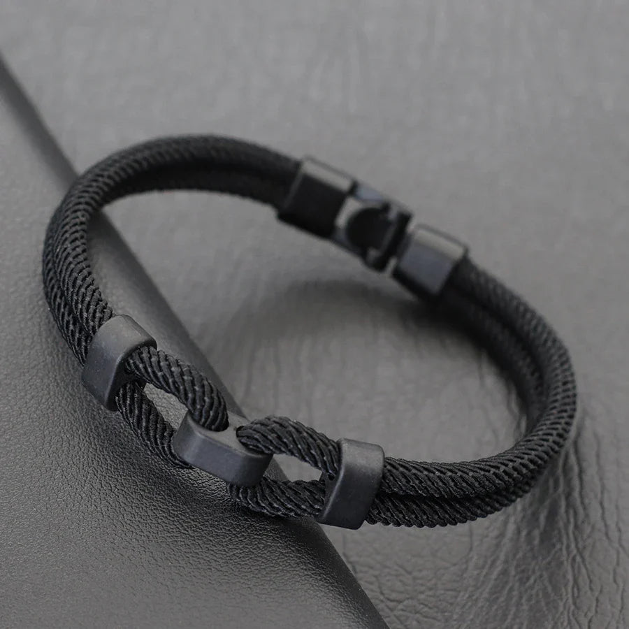 Personalized Men's Thread Bracelet – 4mm Milan Rope Bangle, 6 Color Wrap, Grade A Gift for Boyfriend