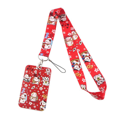 Cartoon Cat Lanyard Keychain – Multifunctional ID Card Badge Holder, Camera USB, Phone Neck Strap Accessories