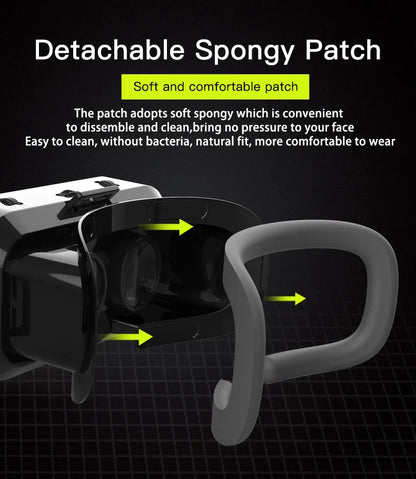 Shinecon 3D VR Headset – Virtual Reality Glasses with Helmet Lenses for Smartphones
