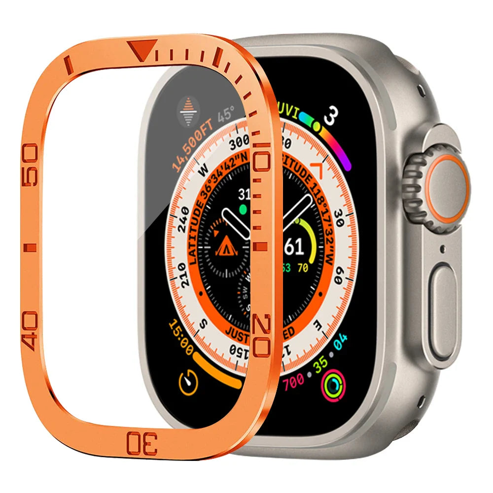 Tempered Glass Screen Protector for Apple Watch Ultra 2 49mm – Anti-Scratch HD Full Film with Metal Bumper, iWatch Ultra Accessories