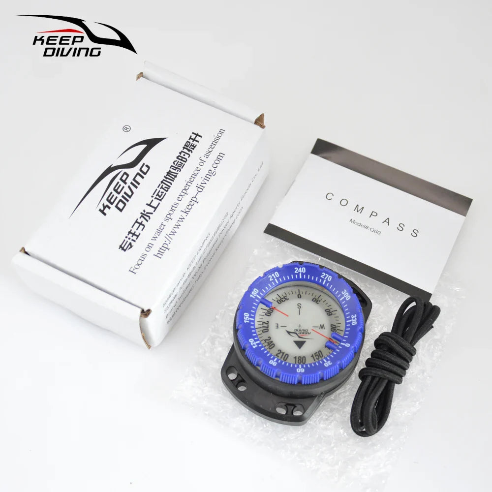 Waterproof Scuba Diving Compass with Strong Magnetic Force: Essential Underwater Direction Watch Accessory with Elastic Rope