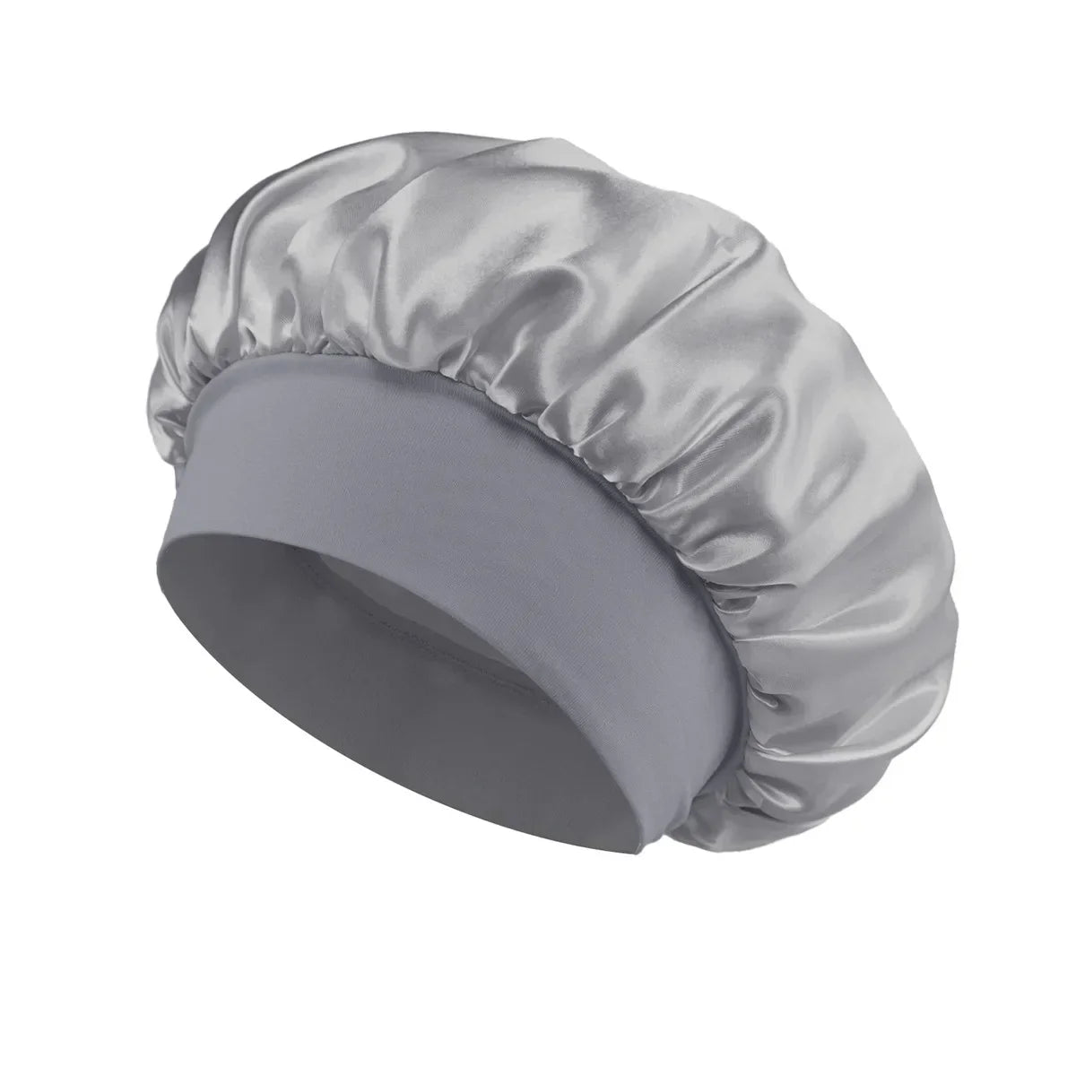 Women’s Satin Hair Bonnet – Solid Silk Sleeping Cap with Wide Brim and Elastic Soft Band for Hair Care