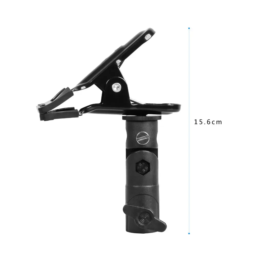 Reflector Clamp Clip Holder with 1/4" to 3/8" Screw Mount – Swivel Adapter for Photo Studio Reflectors & Backgrounds
