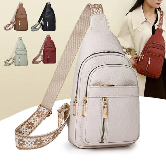 Fashionable Women’s Chest Bag – High-Quality PU Leather Waterproof Crossbody Messenger Bag for Travel & Cycling