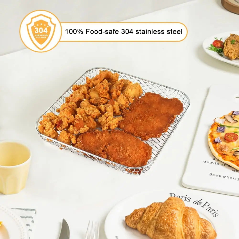 Non-Stick Baking Tray & Frying Pan – Grill Mesh Chips Basket & Baking Dish for Kitchen Use