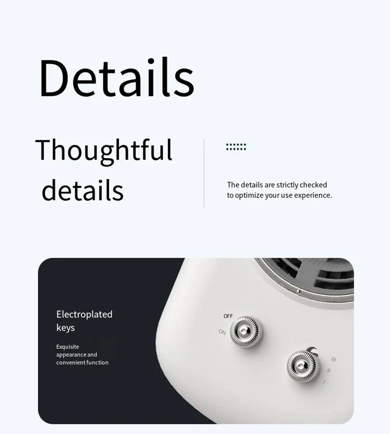 Neck Hanging Portable Fan – Silent Mini Cooling Fan with Strong Wind, USB Rechargeable, Outdoor & Desktop Use