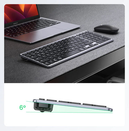 UGREEN Wireless Bluetooth 5.0 & 2.4G Keyboard – 99 Keycaps Russian/Korean/English, USB-C Rechargeable for MacBook, iPad, PC & Tablet