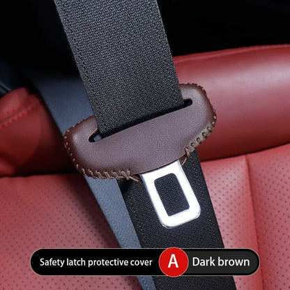 Universal Car Seat Belt Buckle Cover — PU Leather Anti-Collision Protector for Car Interior Accessories