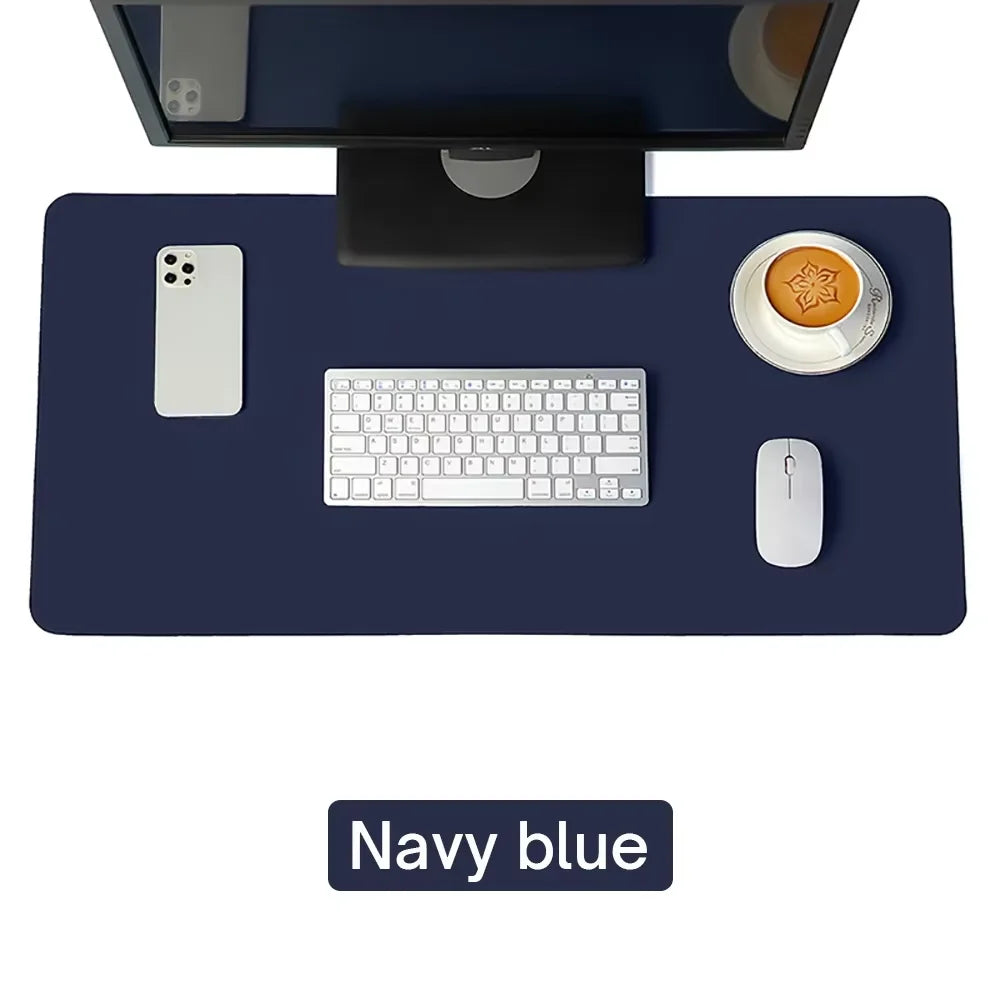 Large PU Leather Desk Protector Mat — Waterproof Non-Slip Mouse & Keyboard Pad