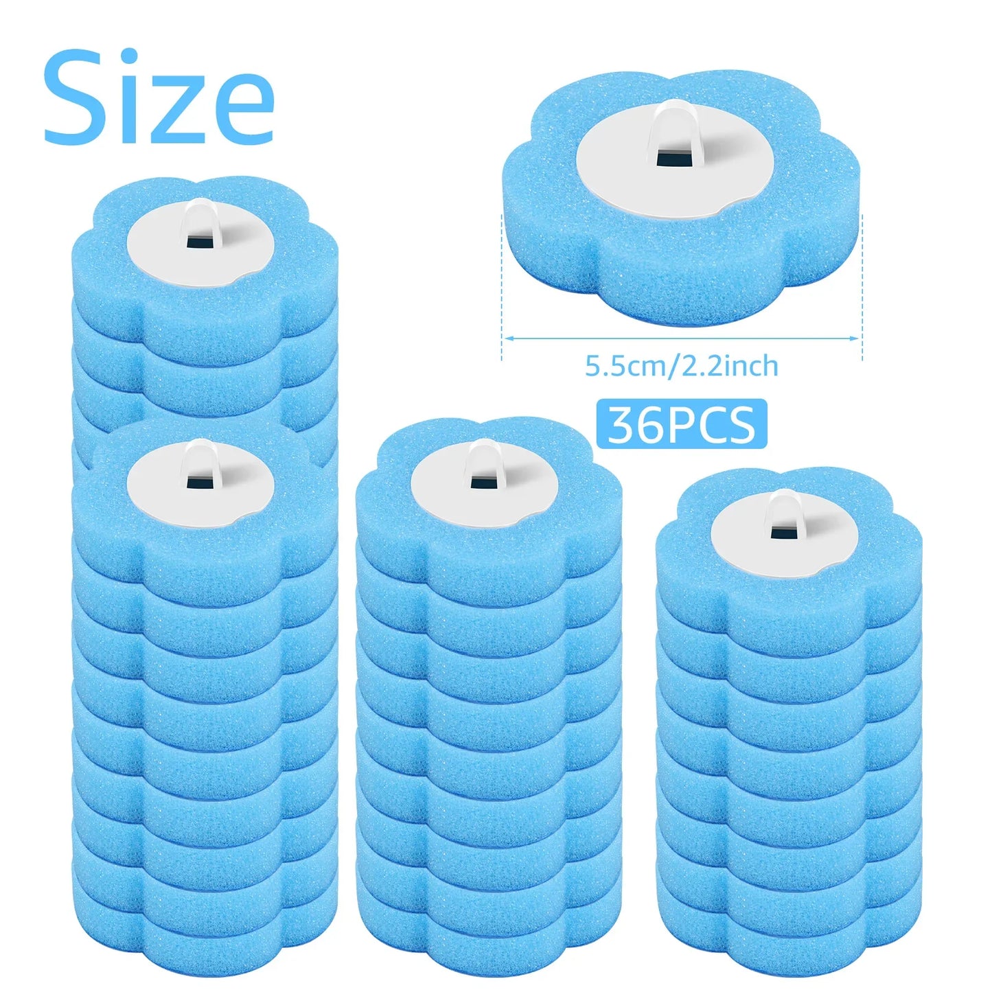 18/36pcs Toilet Brush Set – Long Handle Bathroom Cleaning Brush with Disposable Replacement Heads for Home WC Accessories
