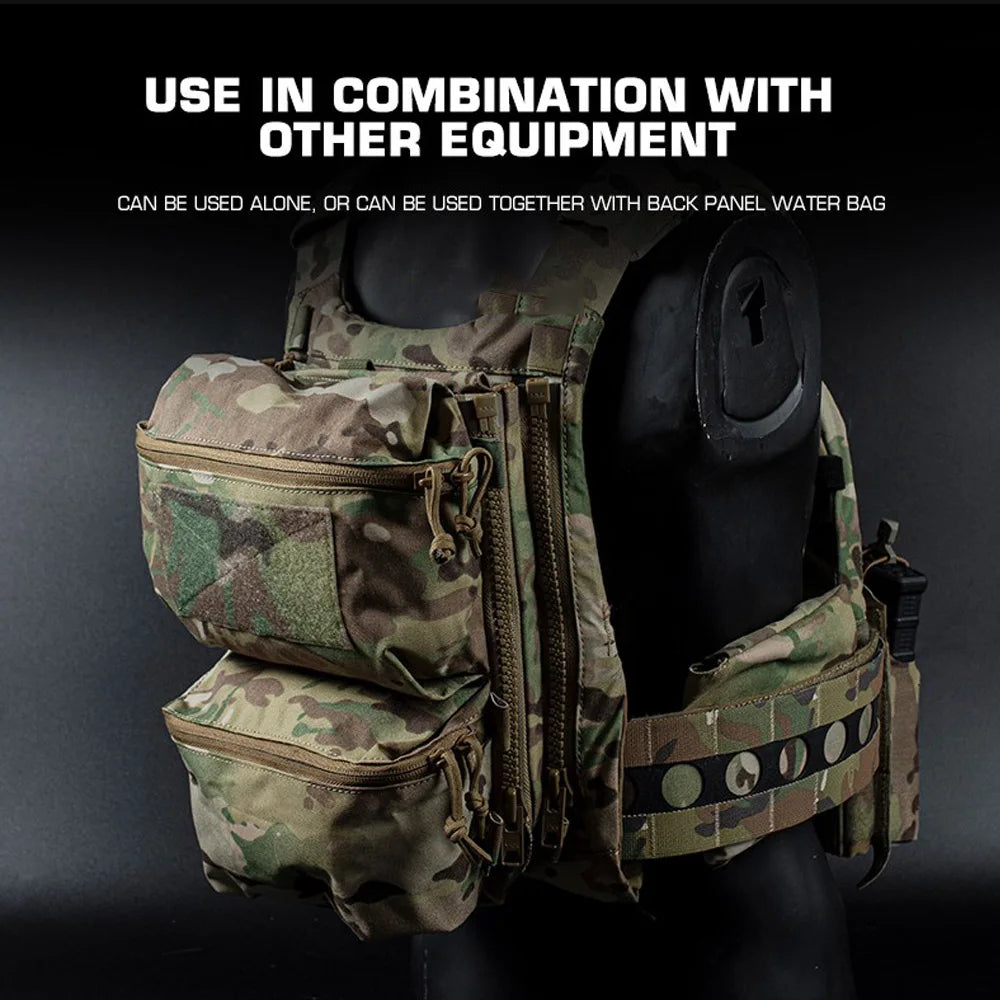 V5 FCPC Tactical Vest Backplate – Military Airsoft Hunting Plate Carrier with Sub-Package, Double Mag & Sundries Pouch