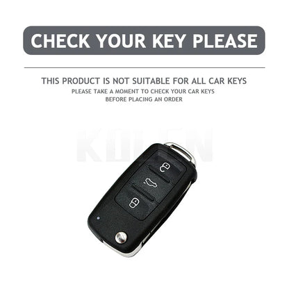 ABS Carbon Fiber Car Key Case Cover for VW, SEAT & Skoda – Fits Polo, Golf, Passat, Beetle, Tiguan, Leon, Altea, Octavia, Kodiaq