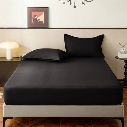 Soft Elastic Fitted Bedsheet with Deep Pocket Band – Twin/Full/Queen/King Size Bed Linen Cover (No Pillowcase)