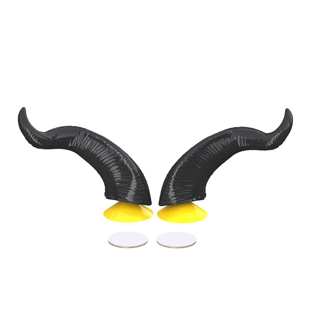 2Pcs Motorcycle Helmet Devil Horns – Stylish Motorbike Helmet Accessories with Suction Cups