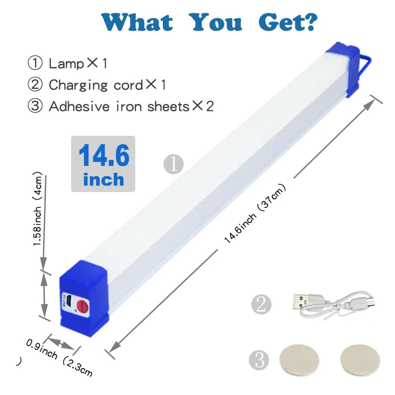LED Rechargeable USB Lamp Tube – 5V Portable Magnetic Emergency Light for Camping, Outdoor, Vehicle & Night Market Use